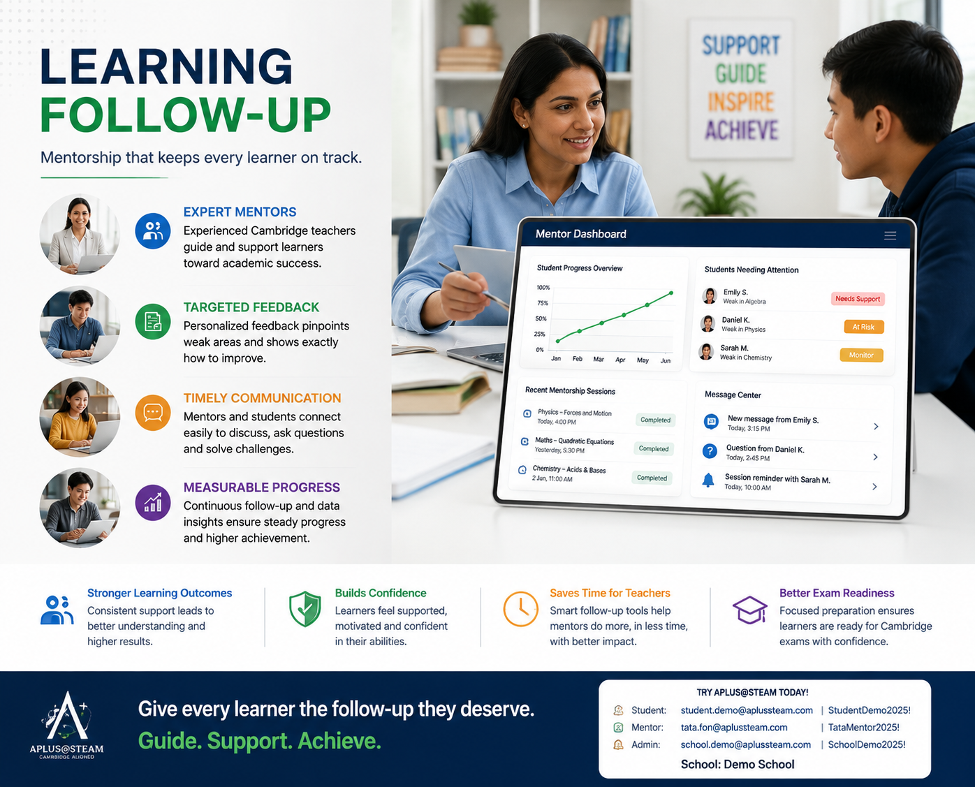 Mentor learning follow-up support for Cambridge students